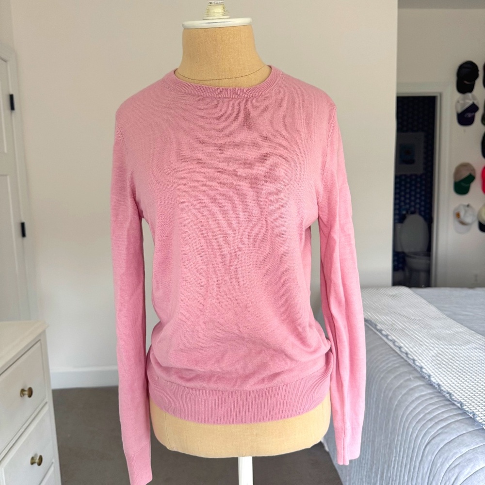 Uniqlo Cyclamen Pink Cotton Blend Sweater Long Sleeve Size S
